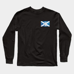 Scotland map in Scottish flag colors distressed style Long Sleeve T-Shirt